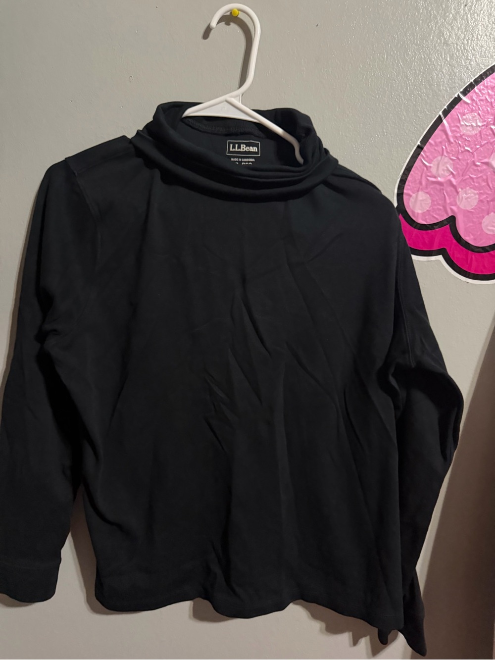 L.L. Bean Women's Black Cowl Neck Long Sleeve Sweater